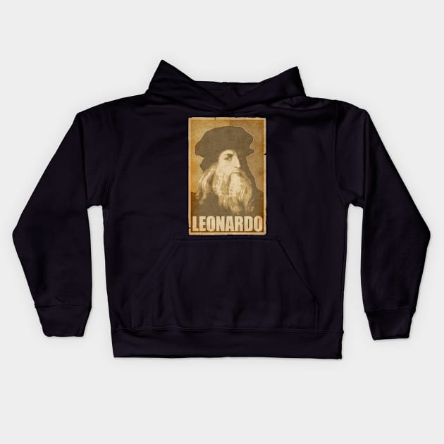 Leonardo Da Vinci Propaganda Poster Pop Art Kids Hoodie by Nerd_art